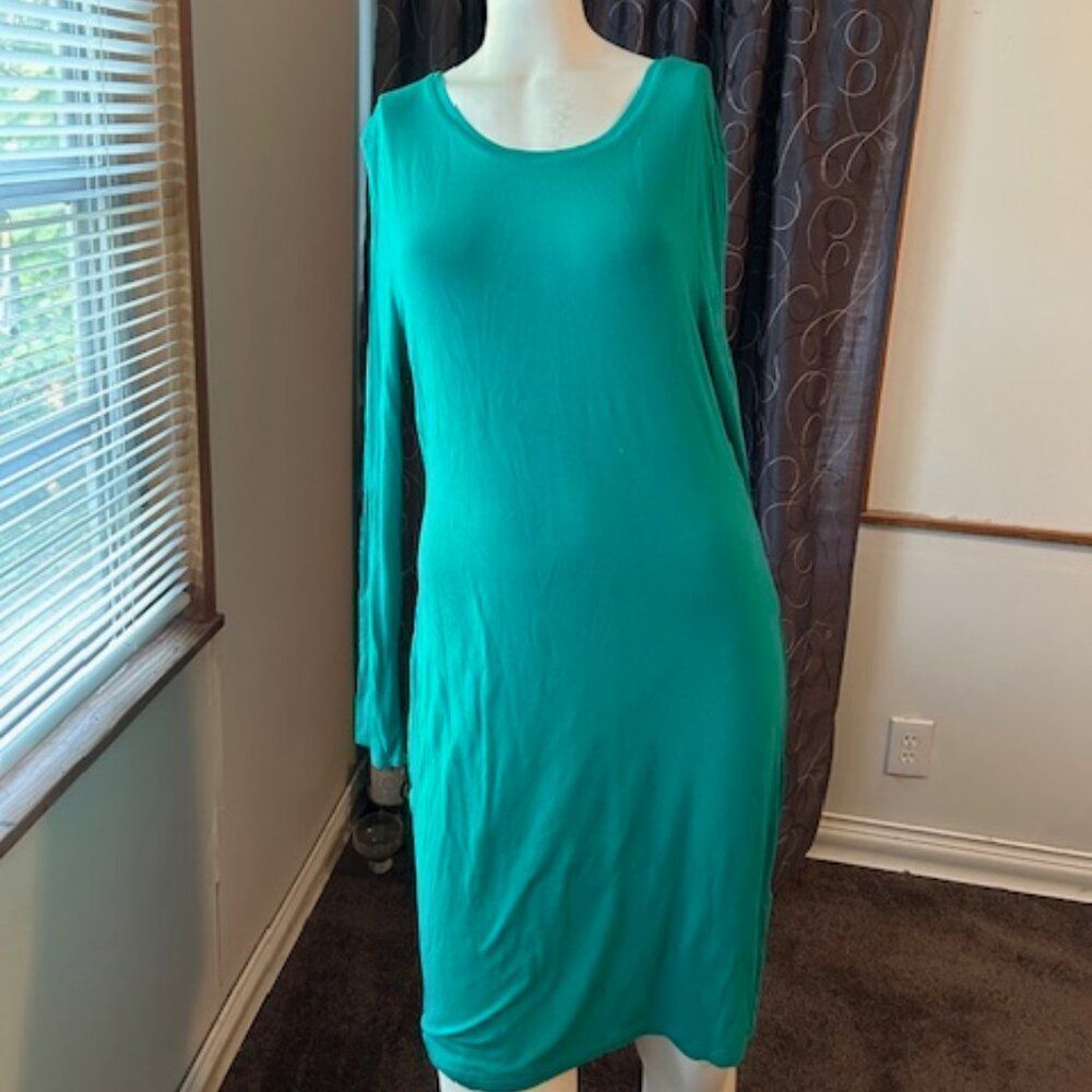 Bar III Teal long sleeves shift dress, size XL
